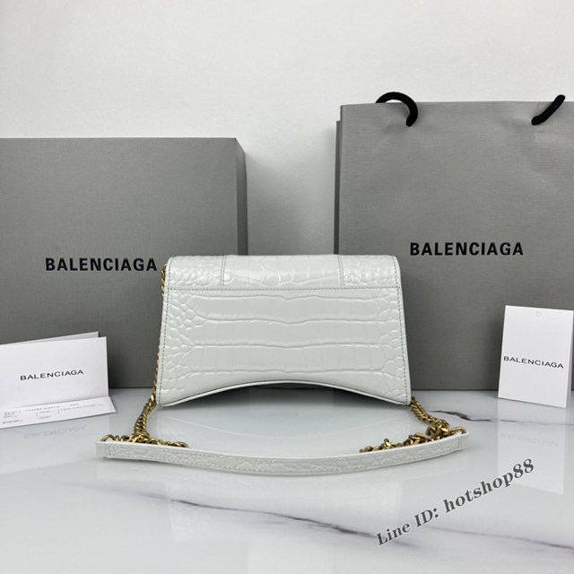 Balenciaga專櫃爆款鱷魚紋牛皮女包鏈條包 巴黎世家經典沙漏鏈條斜挎包 fyj1044